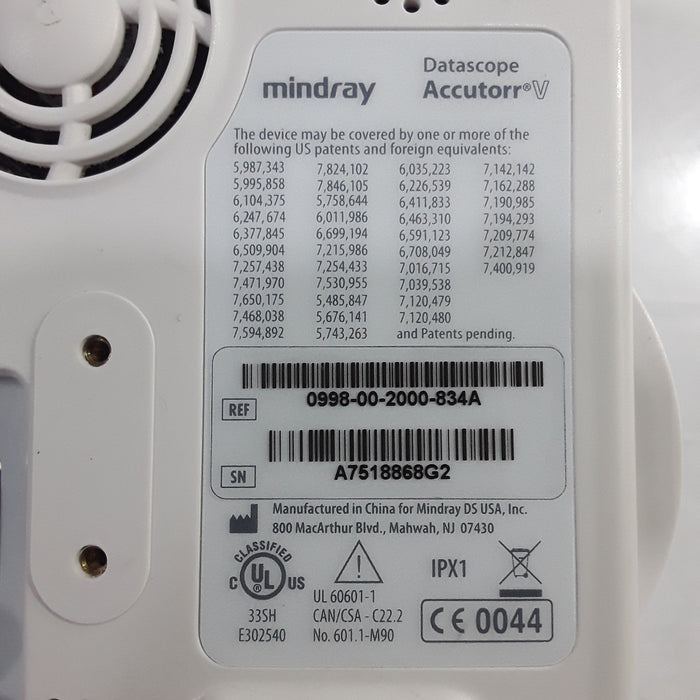 Mindray Datascope Accutorr V Vital Signs Monitor