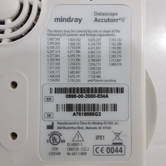 Mindray Datascope Accutorr V Vital Signs Monitor