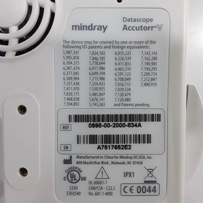 Mindray Datascope Accutorr V Vital Signs Monitor