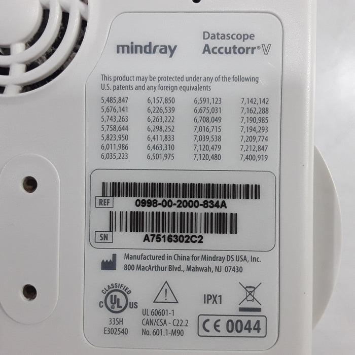 Mindray Datascope Accutorr V Vital Signs Monitor