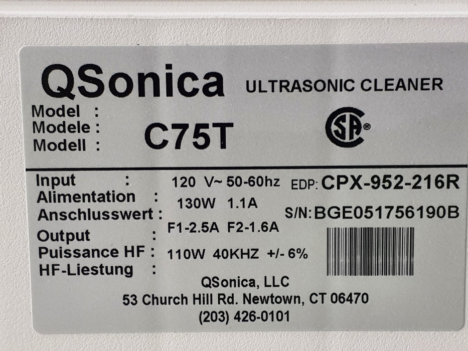 Qsonica C75T Ultrasonic cleaner