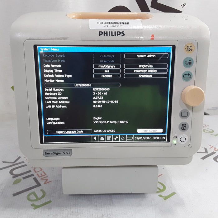 Philips Suresigns VS3 Vital Signs Monitor