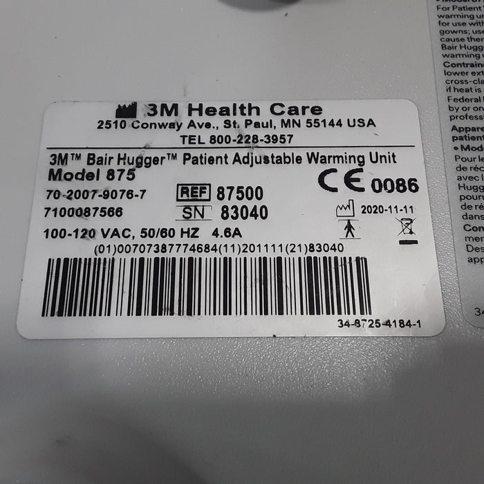 3M Bair Hugger 875 Patient Warmer