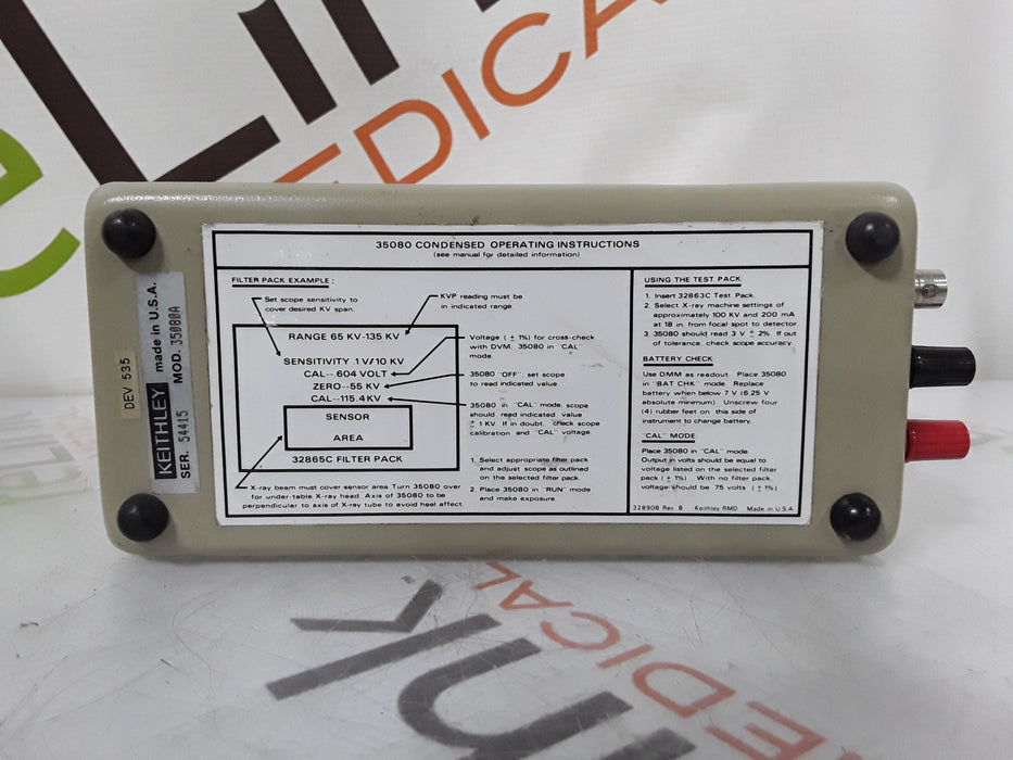 Keithley Instruments 35050A 35080A X-Ray Calibration Kit