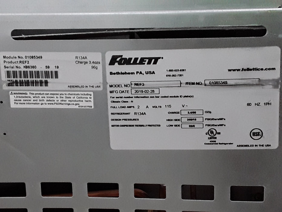 Follett Corp REF2 Medical Grade Counter Top Refridgerator