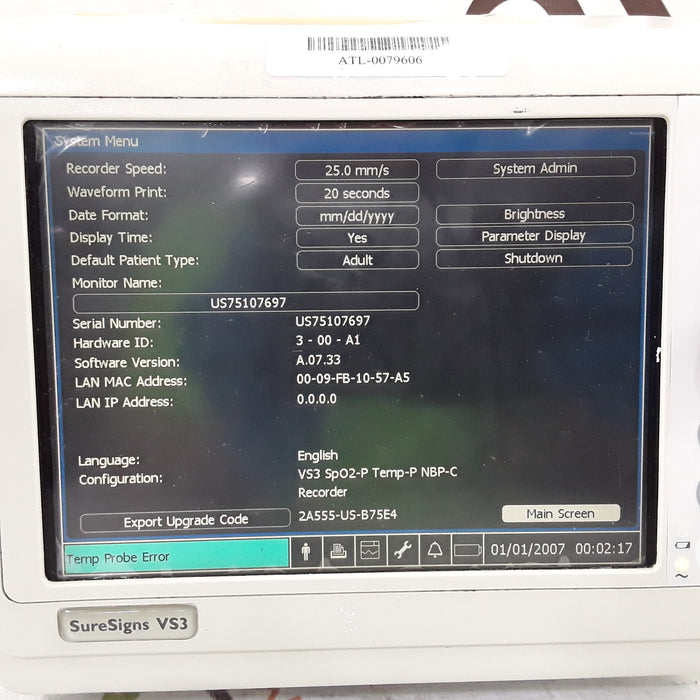 Philips Suresigns VS3 Vital Signs Monitor