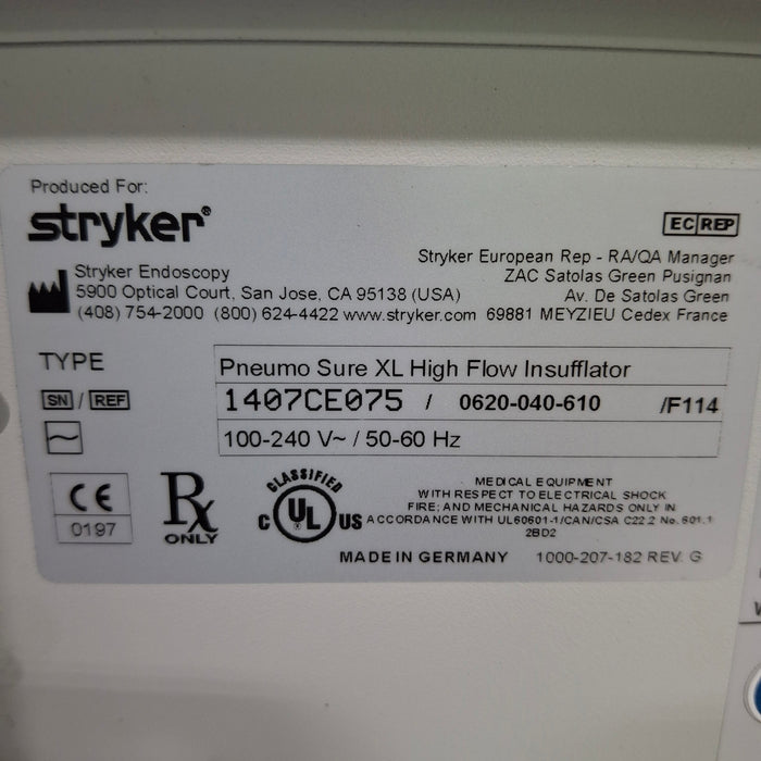 Stryker 620-040-610 Pneumo Sure XL High Flow Insufflator