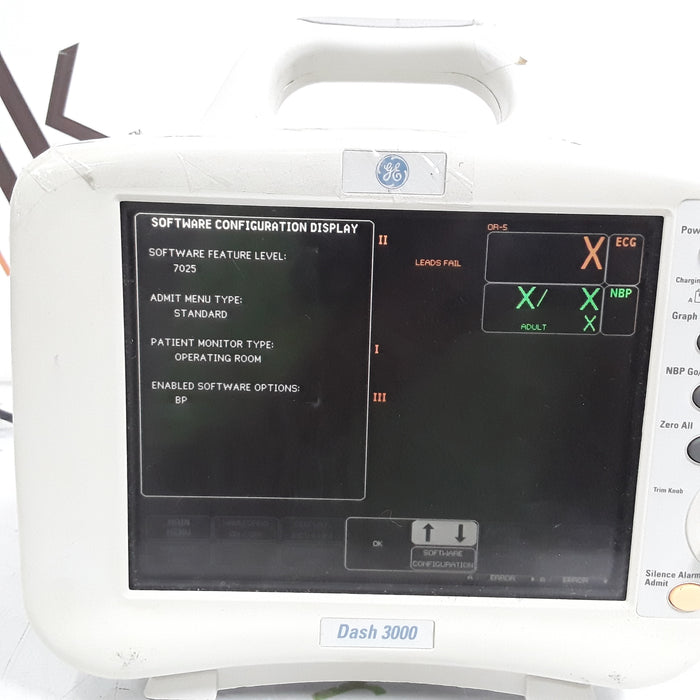 GE Healthcare Dash 3000 - GE/Nellcor SpO2 Patient Monitor