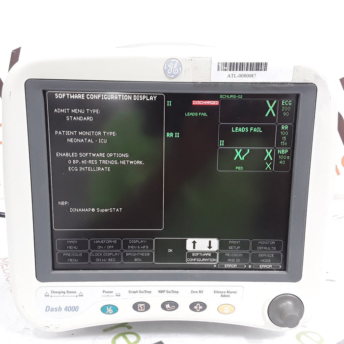 GE Healthcare Dash 4000 - GE/Nellcor SpO2 Patient Monitor