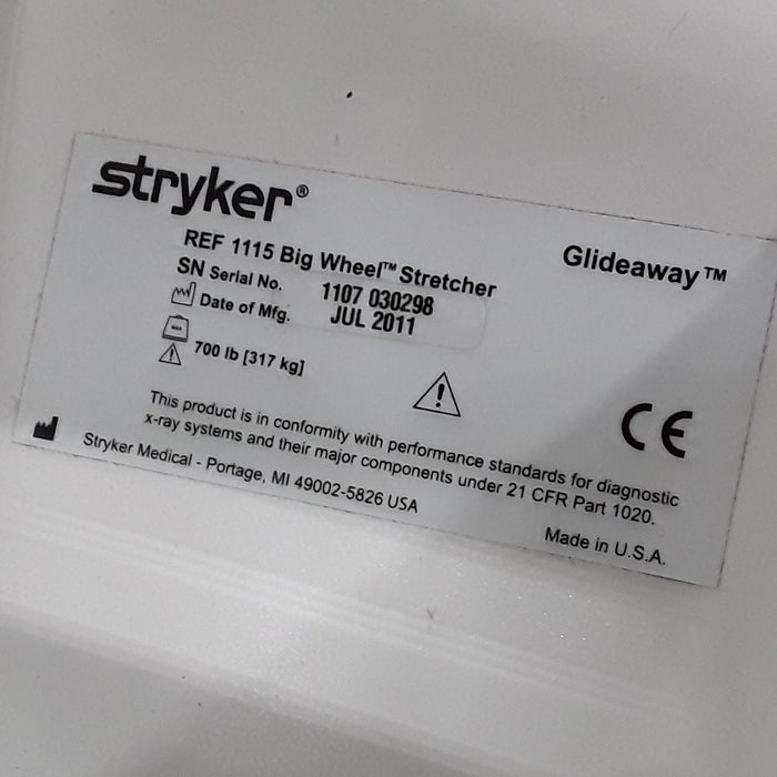 Stryker 1115 Big Wheel Glideaway Stretcher