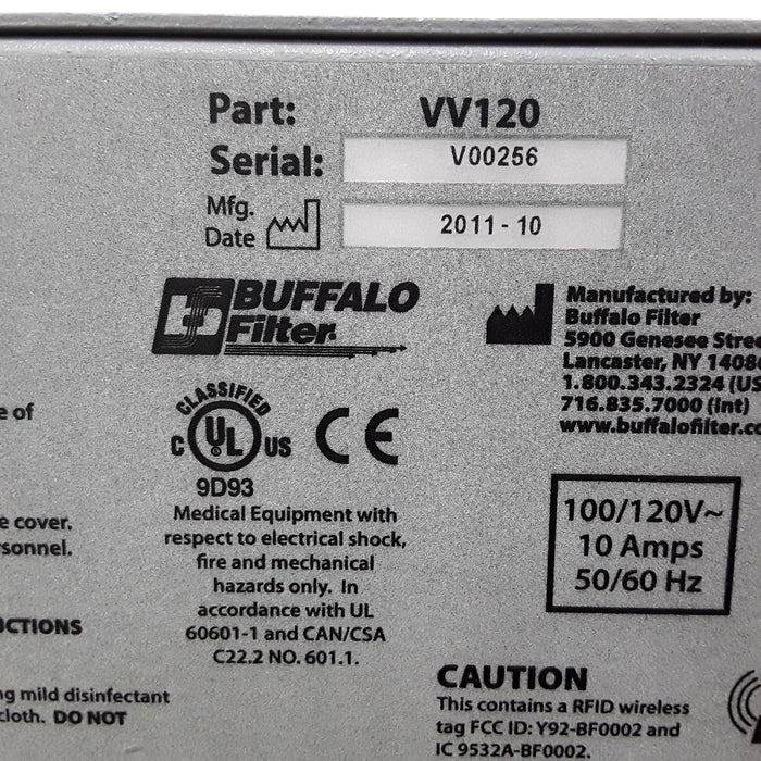 Buffalo Filter ViroVac Smoke Evacuation System