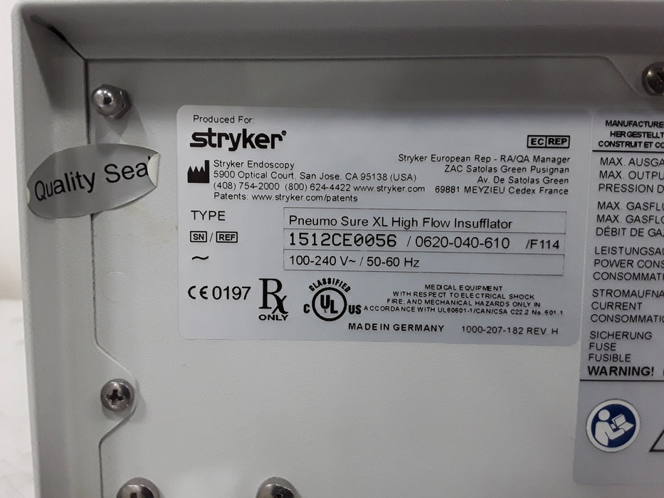 Stryker 620-040-610 Pneumo Sure XL High Flow Insufflator