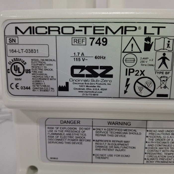 Cincinnati Sub-Zero CSZ Micro-Temp LT Hypothermia Unit