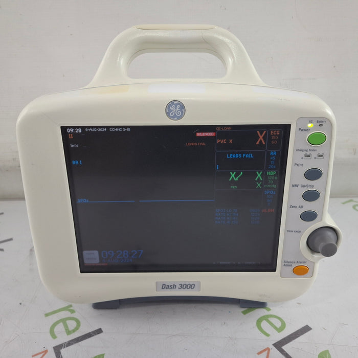 GE Healthcare Dash 3000 - Masimo SpO2 Patient Monitor