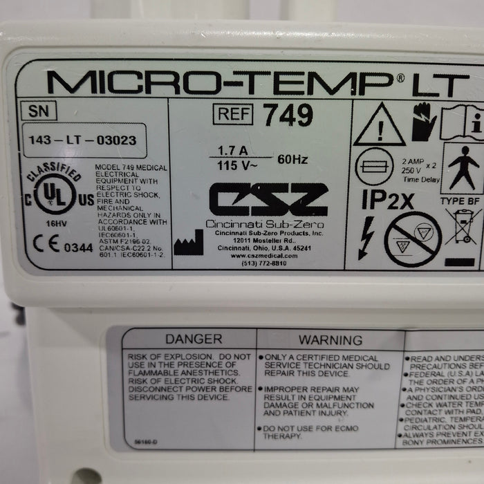 Cincinnati Sub-Zero CSZ Micro-Temp LT Hypothermia Unit