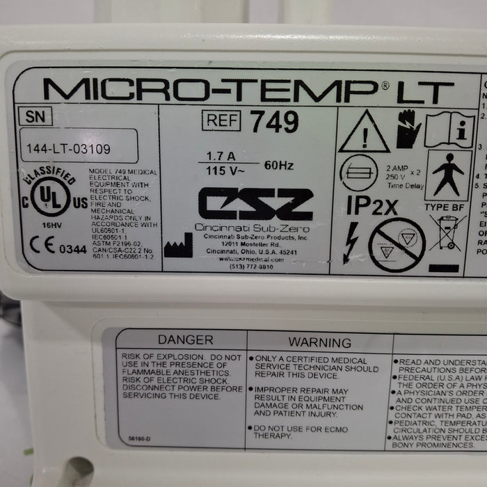 Cincinnati Sub-Zero CSZ Micro-Temp LT Hypothermia Unit