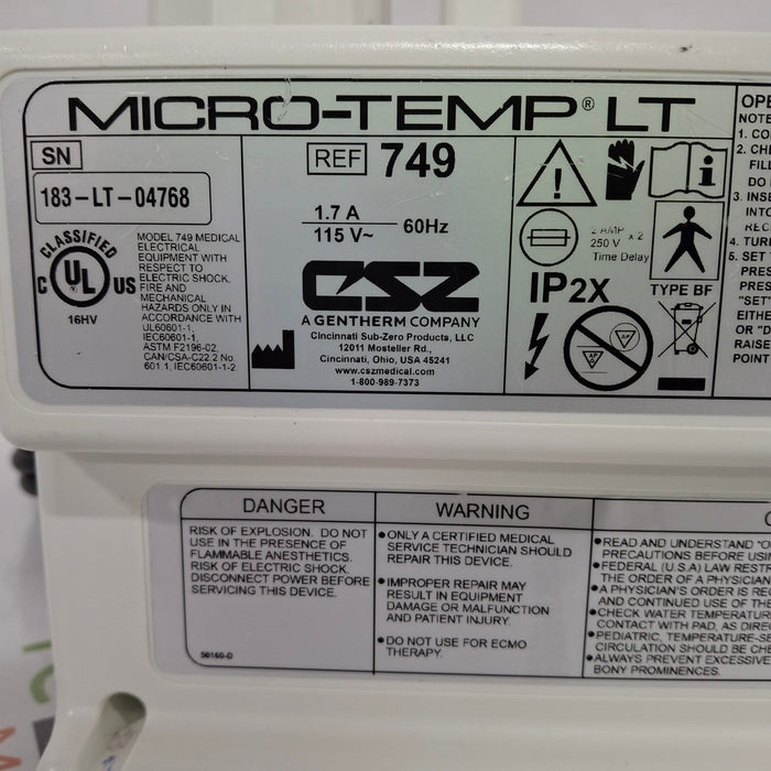 Cincinnati Sub-Zero CSZ Micro-Temp LT Hypothermia Unit