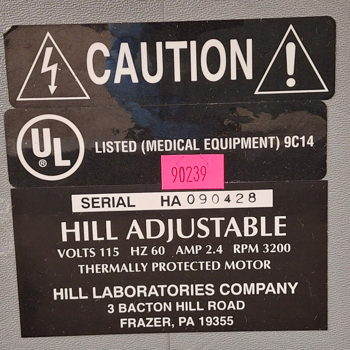 Hill Laboratories Co. Hill Adjustable Chiropractic Table