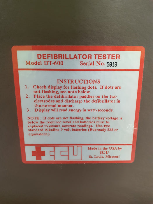 ICU Medical, Inc. DT-600 Defibrillator Tester