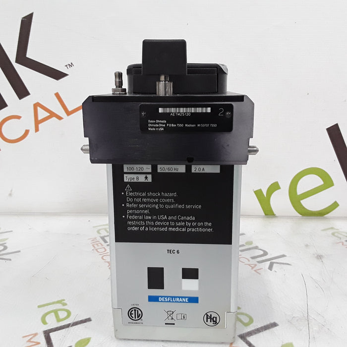 Datex-Ohmeda Tec 6 Plus Desflurane Vaporizer