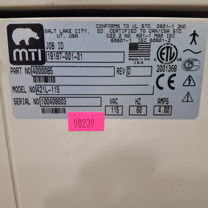 Medical Technology Industries, Inc. (MTI) 421L-115 Power Lift Exam Chair