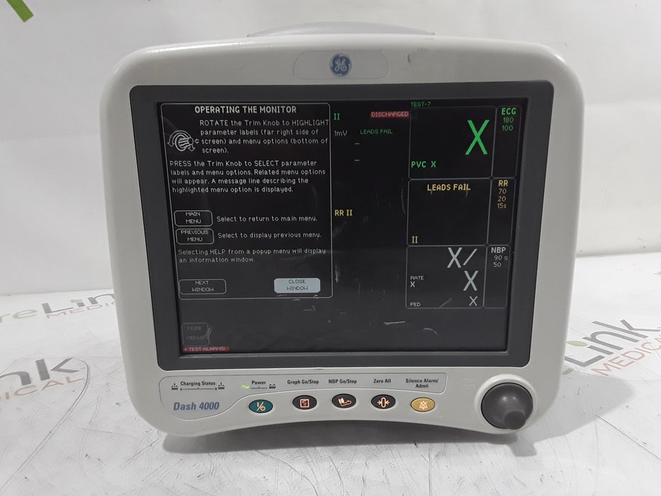 GE Healthcare Dash 4000 - GE/Nellcor SpO2 Patient Monitor