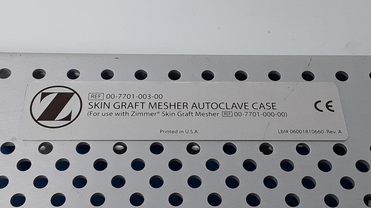 Zimmer 00-7701-003-00 Skin Graft Mesher Case