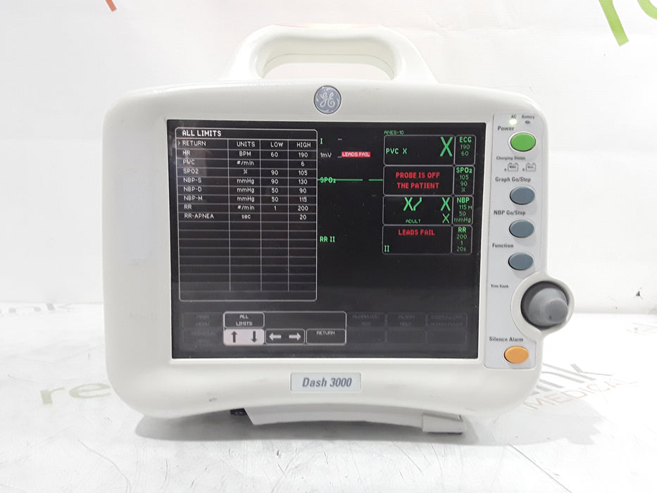 GE Healthcare Dash 3000 - GE/Nellcor SpO2 Patient Monitor