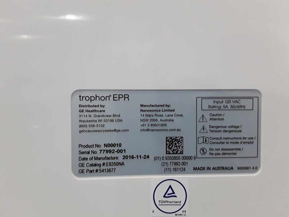 NanoSonics Trophon EPR High Level Disinfection