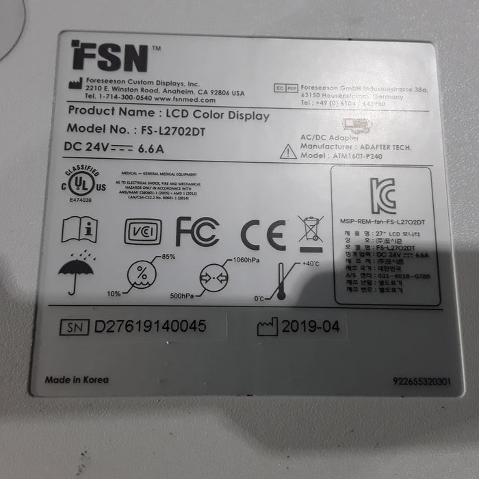 FSN Medical Technologies FS-L2702DT LCD Color Display