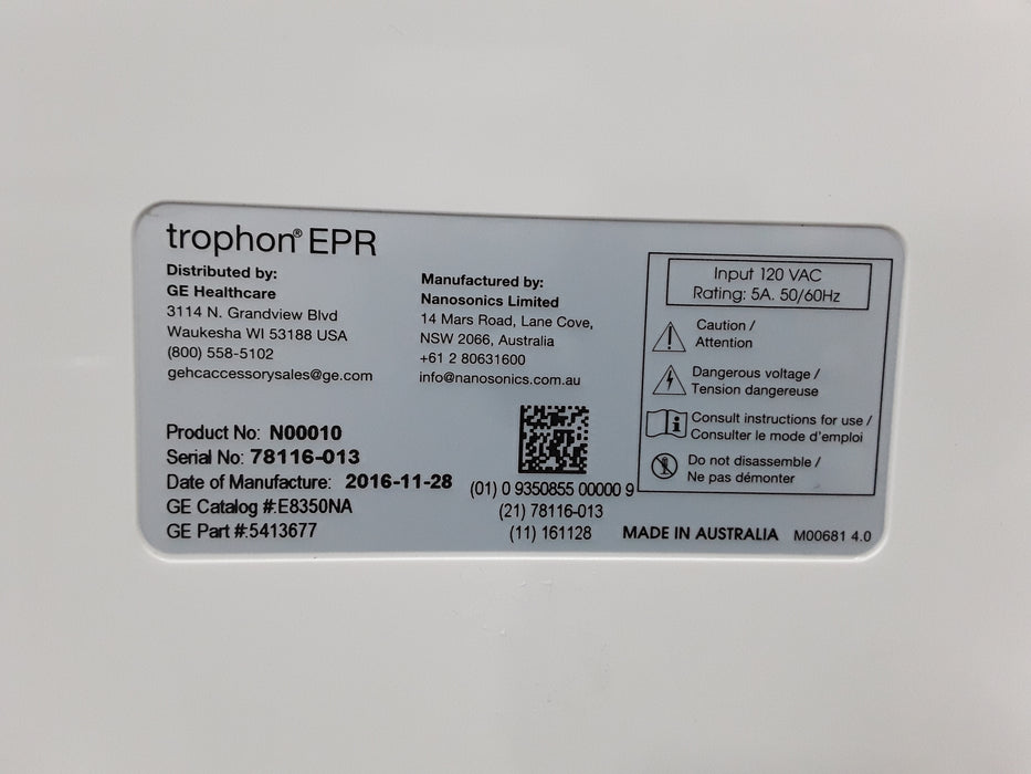 NanoSonics Trophon EPR High Level Disinfection