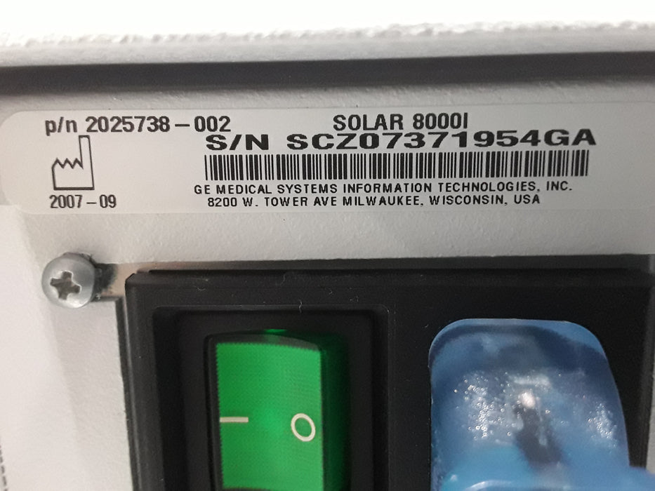 GE Healthcare Solar 8000i Patient Monitor