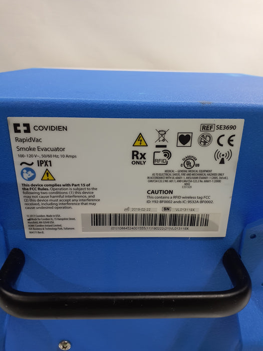 Covidien RapidVac SE3690 Smoke Evacuator