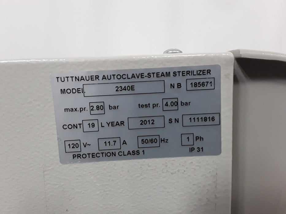 Tuttnauer 2340E Autoclave