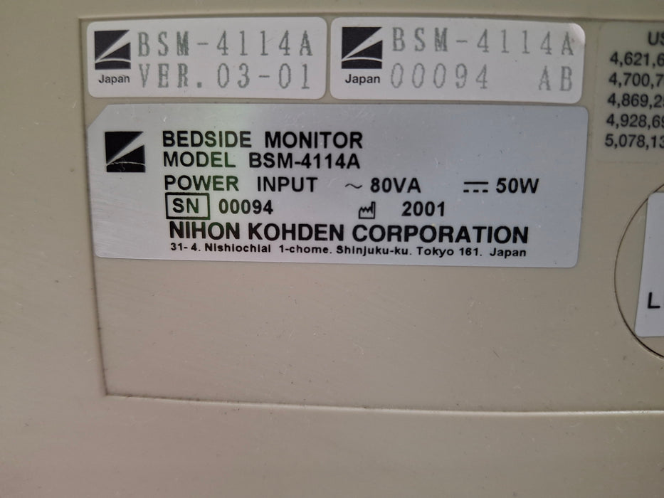 Nihon Kohden BSM-4114A Bedside Monitor