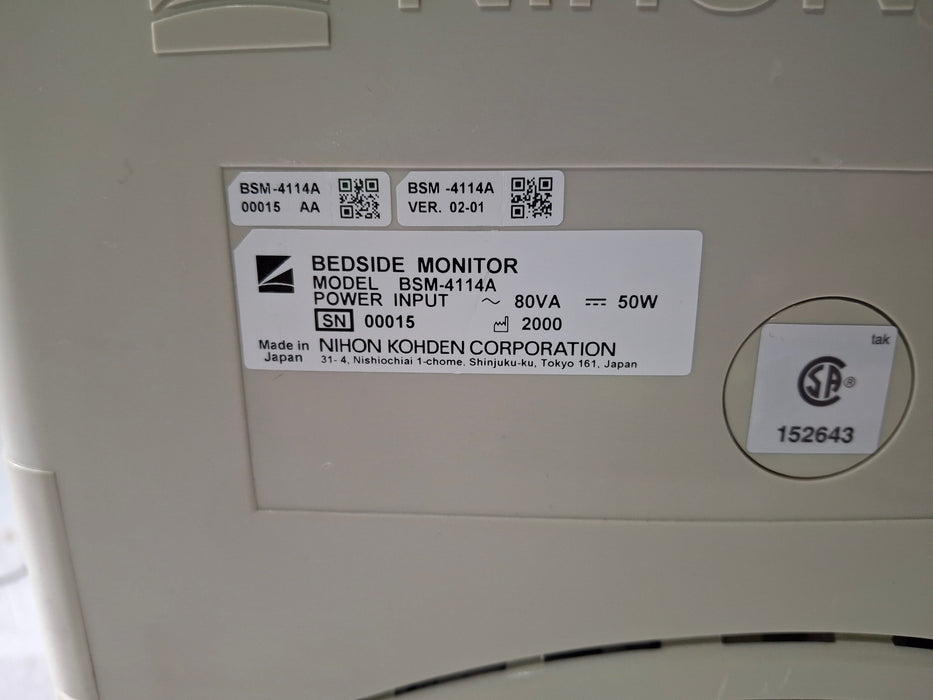 Nihon Kohden BSM-4114A Bedside Monitor