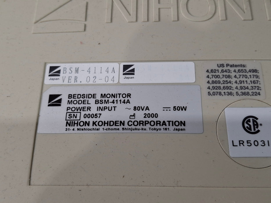 Nihon Kohden BSM-4114A Bedside Monitor