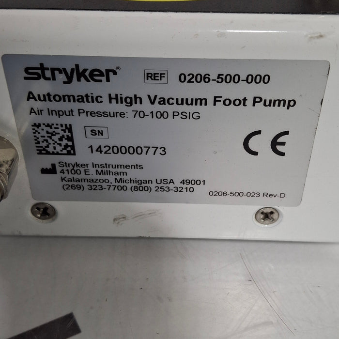 Stryker 0206-500-000 Foot Pump