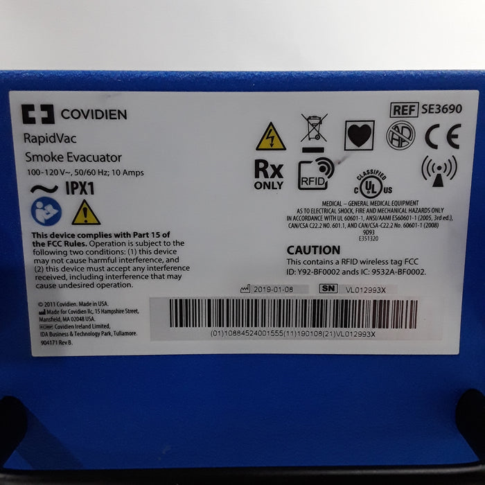 Covidien RapidVac SE3690 Smoke Evacuator