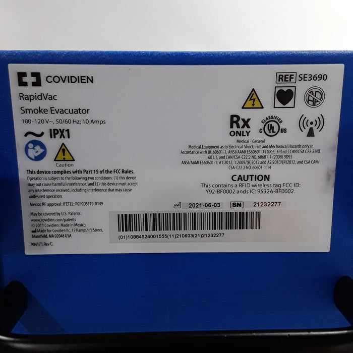 Covidien RapidVac SE3690 Smoke Evacuator