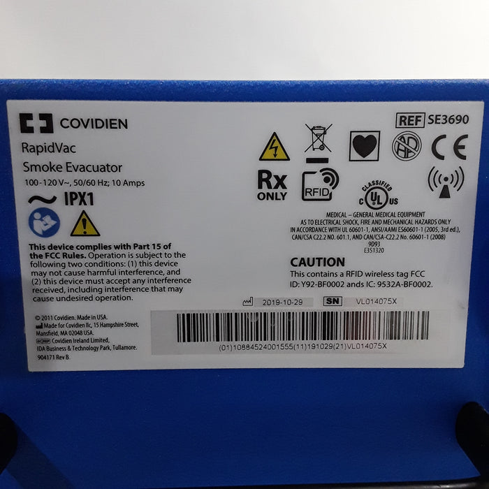 Covidien RapidVac SE3690 Smoke Evacuator