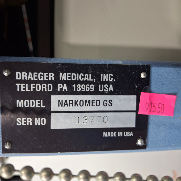 Draeger Medical Narkomed GS Anesthesia Machine