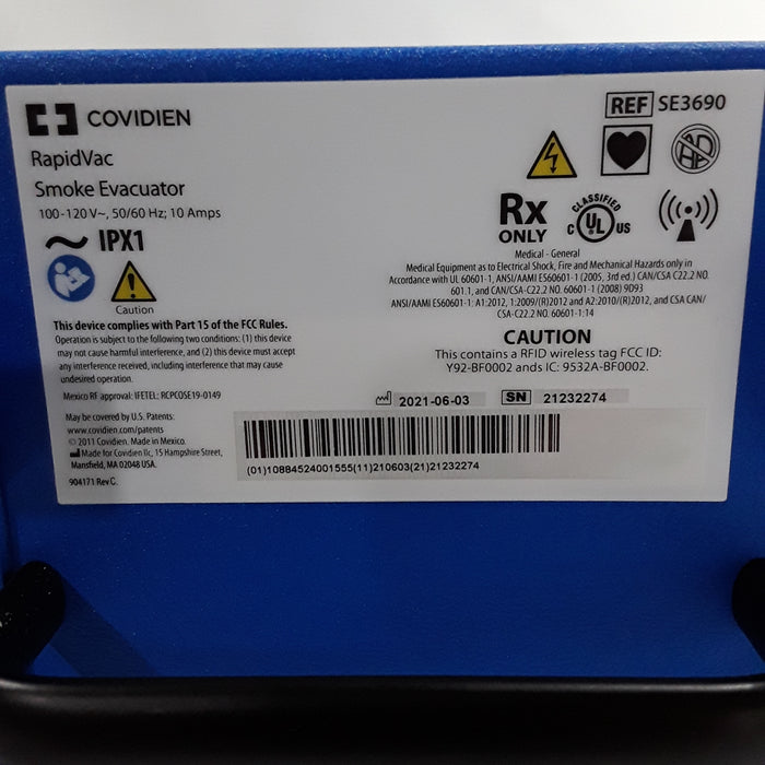 Covidien RapidVac SE3690 Smoke Evacuator