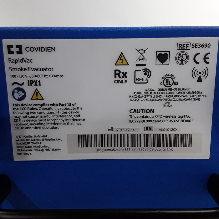 Covidien RapidVac SE3690 Smoke Evacuator