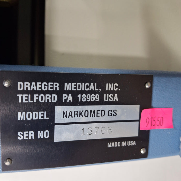 Draeger Medical Narkomed GS Anesthesia Machine