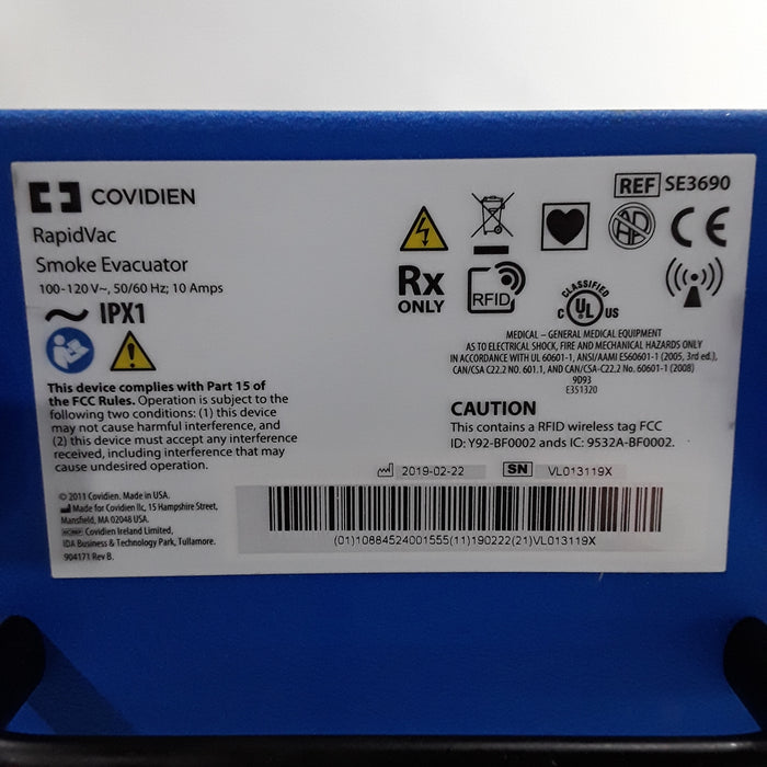 Covidien RapidVac SE3690 Smoke Evacuator