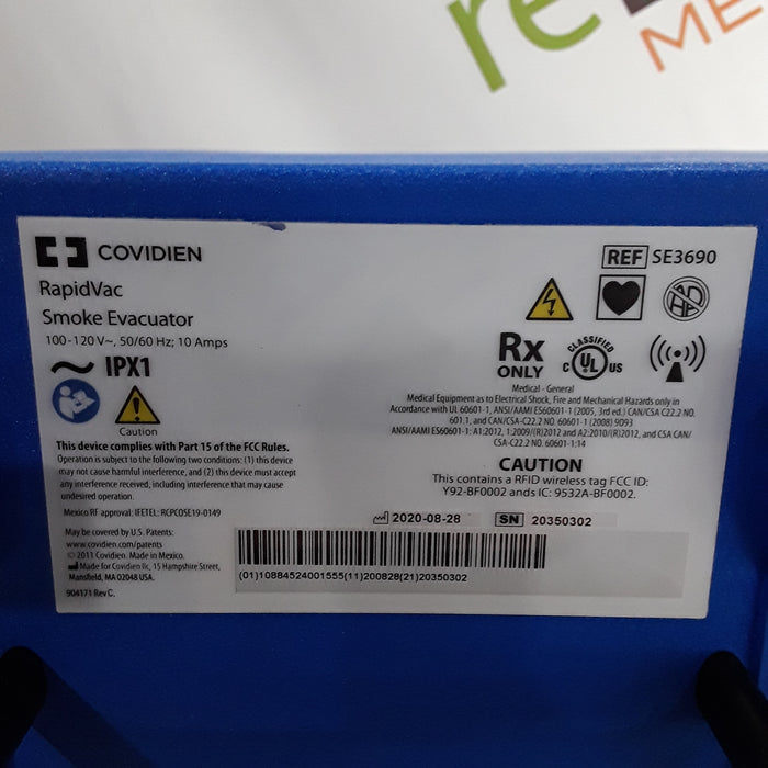 Covidien RapidVac SE3690 Smoke Evacuator