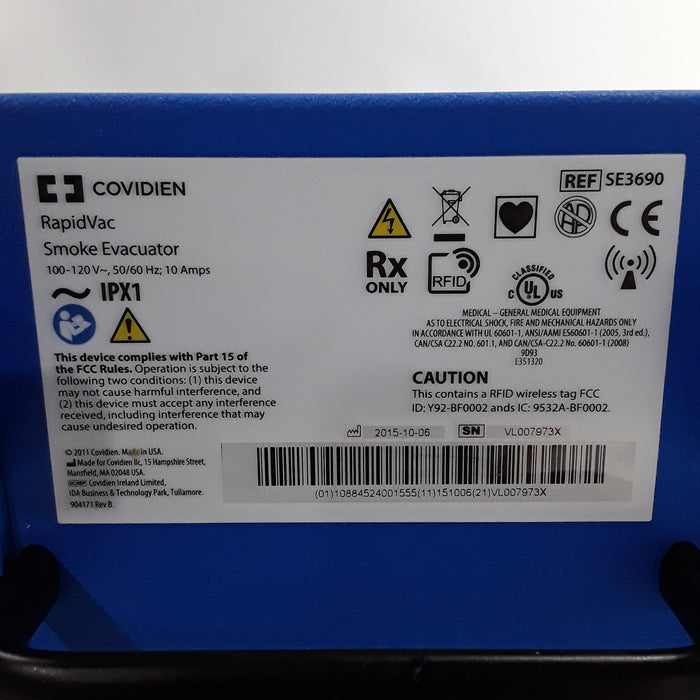 Covidien RapidVac SE3690 Smoke Evacuator