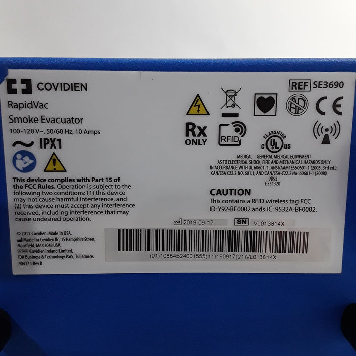 Covidien RapidVac SE3690 Smoke Evacuator