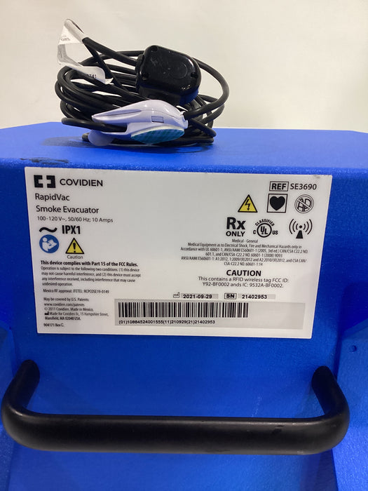 Covidien RapidVac SE3690 Smoke Evacuator